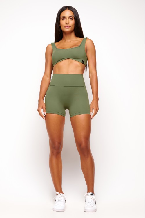 Short Verde Musgo High-Waisted