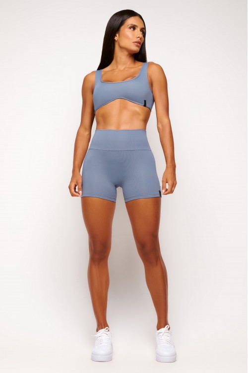 Short Azul High-Waisted