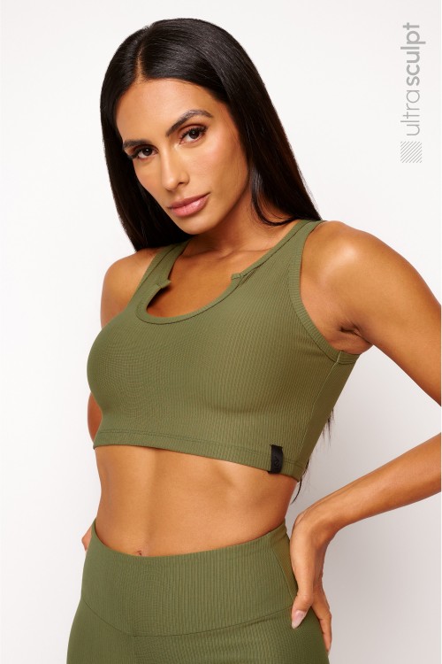 Top Cropped Ultra Sculpt Moss